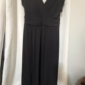 Iman Classic Black Surplice Maxi Dress